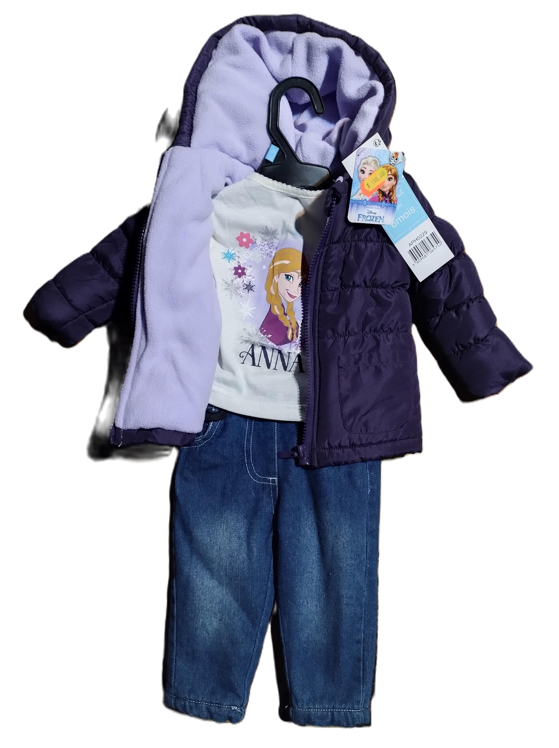 Set Frozen geaca, tricou si pantaloni bebe