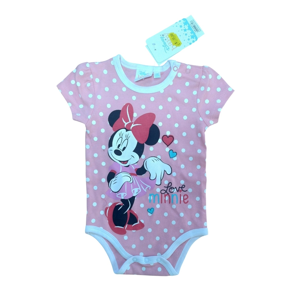 Body Minnie Mouse de vara, bumbac subțire Roz