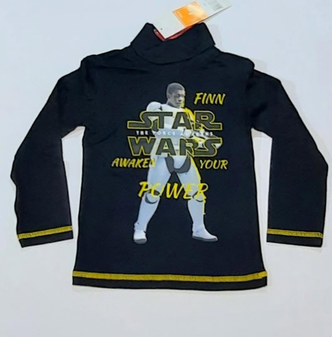 Helancă Băieți Neagră Star Wars - Bluză cu Guler Înalt Finn 