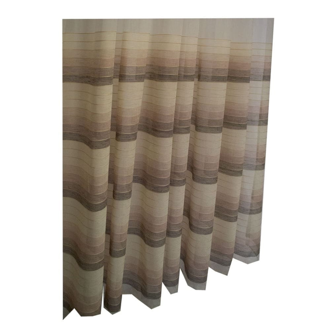 Set 2 Perdele Avelino poliester cu Dungi Maro și Crem, 137 x 245 cm – Secondhand ca Nou