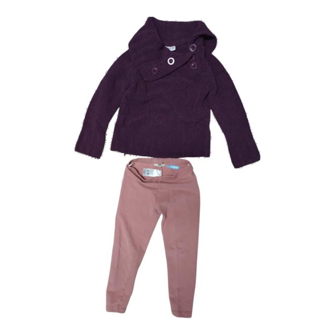 Compleu Fetiță cu Pulover Tricotat X-Mail și Pantaloni Vătuiți C&A — Mărime 110-116 (5 ani) — Second Hand Stare Excelentă