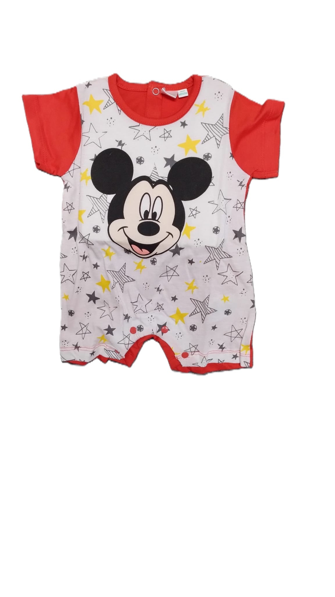 Body Salopetă Scurtă Bebe Mickey Mouse Disney – Nou cu Etichetă (Mărimea 3/6 luni)