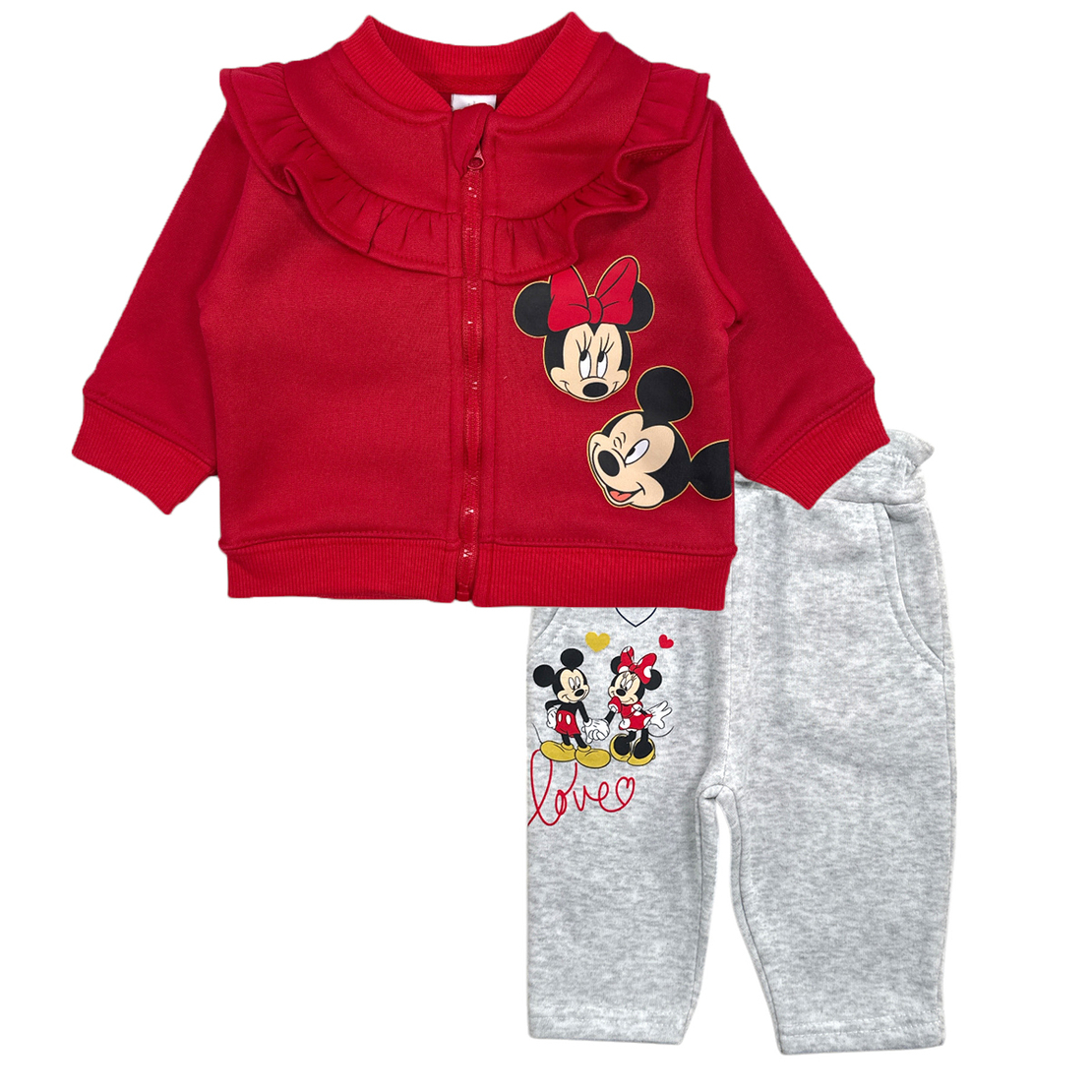 Set Minnie Mouse Bebe rosu