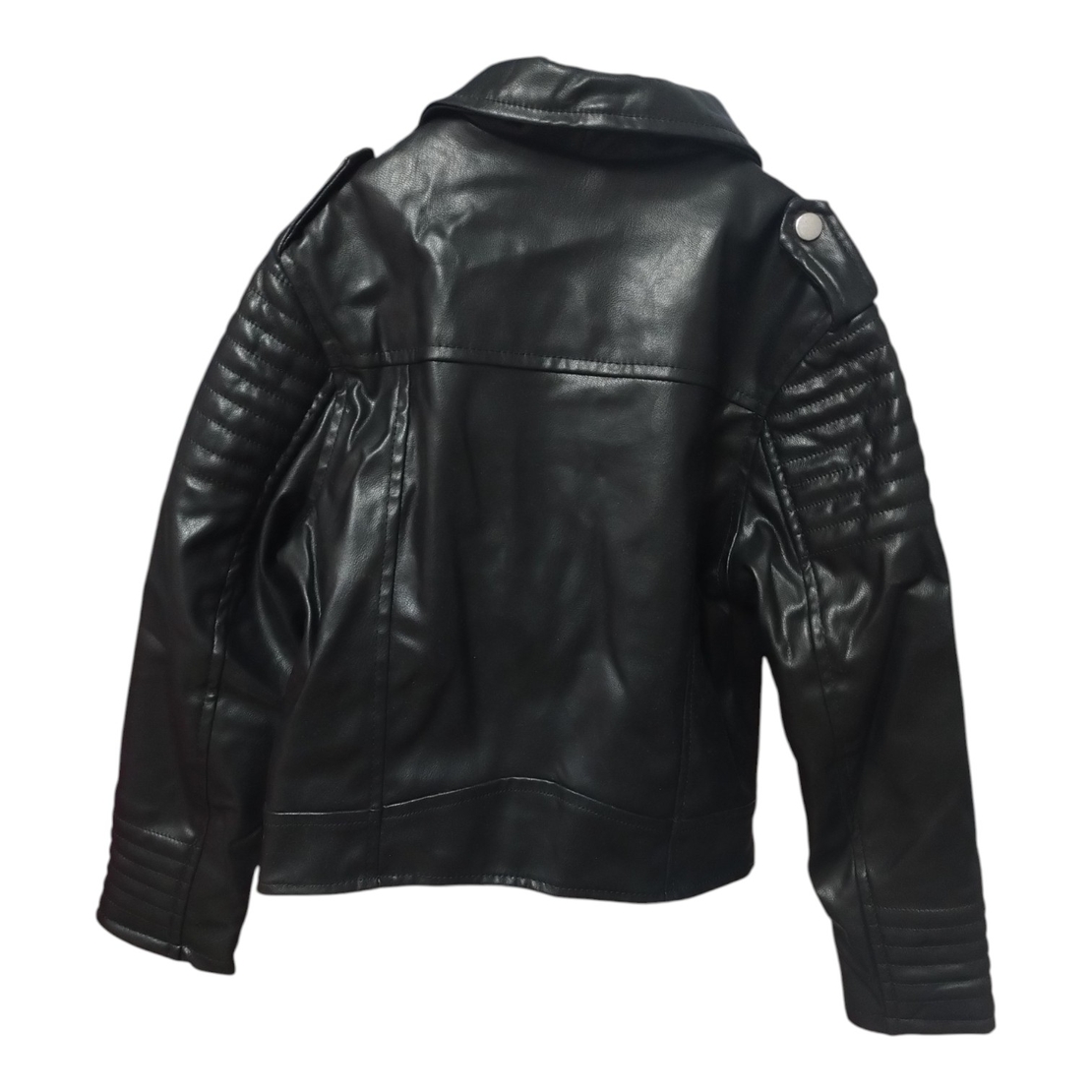 Jachetă Biker din Piele Ecologică H&M, Stil Rock cu Fermoare Asimetrice – Mărimea 6-7 ani (122 cm) | Second Hand