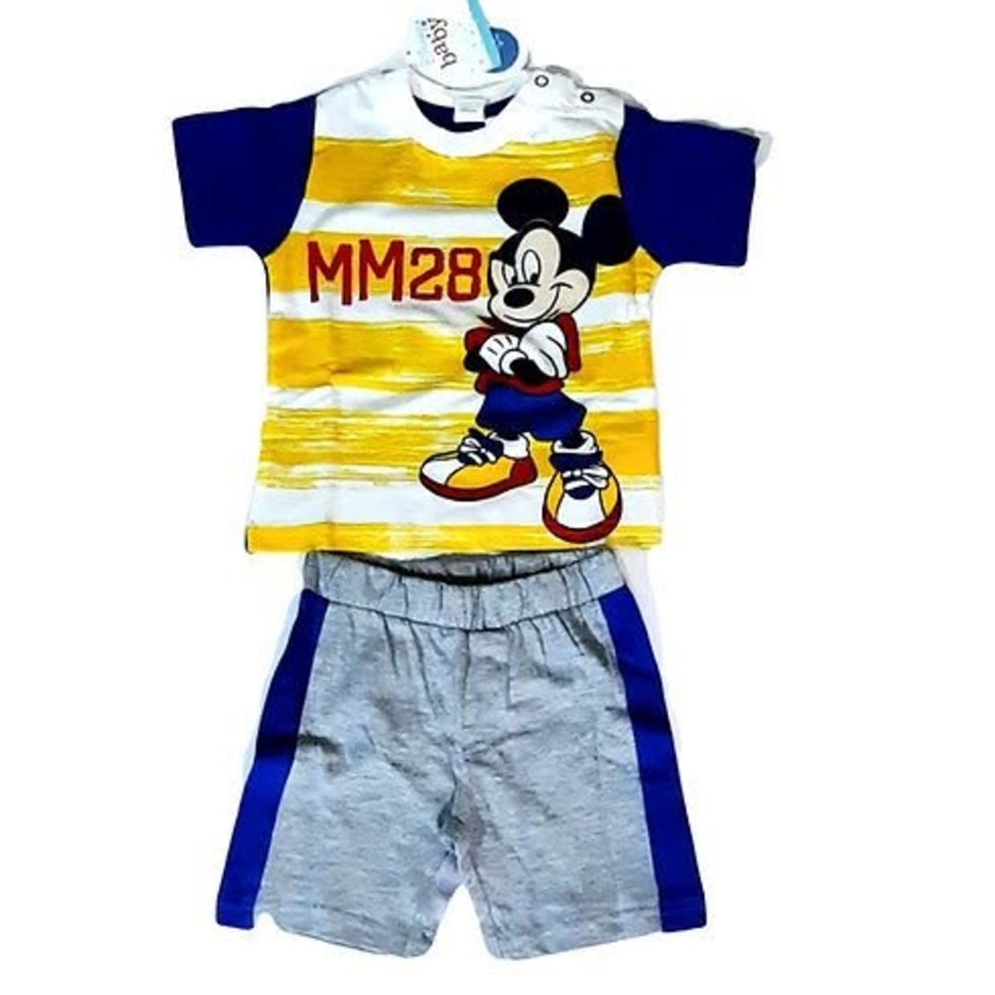 Compleu de Vară Băieți Mickey Mouse Disney – Tricou și Pantaloni Scurți – Nou cu Etichetă