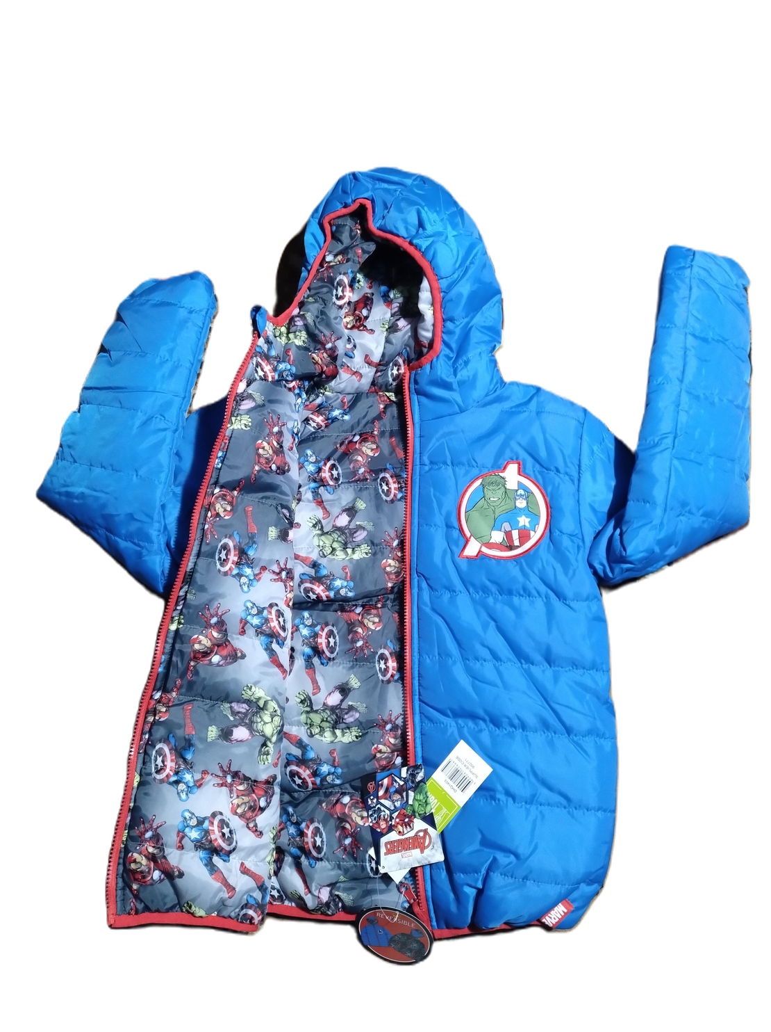 Geaca Marvel Avengers albastra cu doua fete