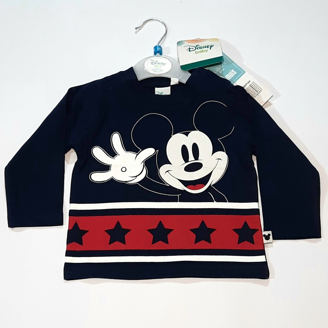 Tricou Disney Baby bleumarin mâneca lunga bumbac