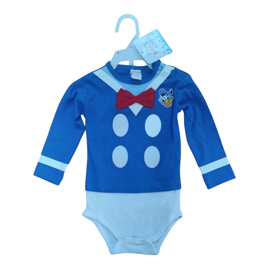 Body Disney baby albastru cu papion roșu