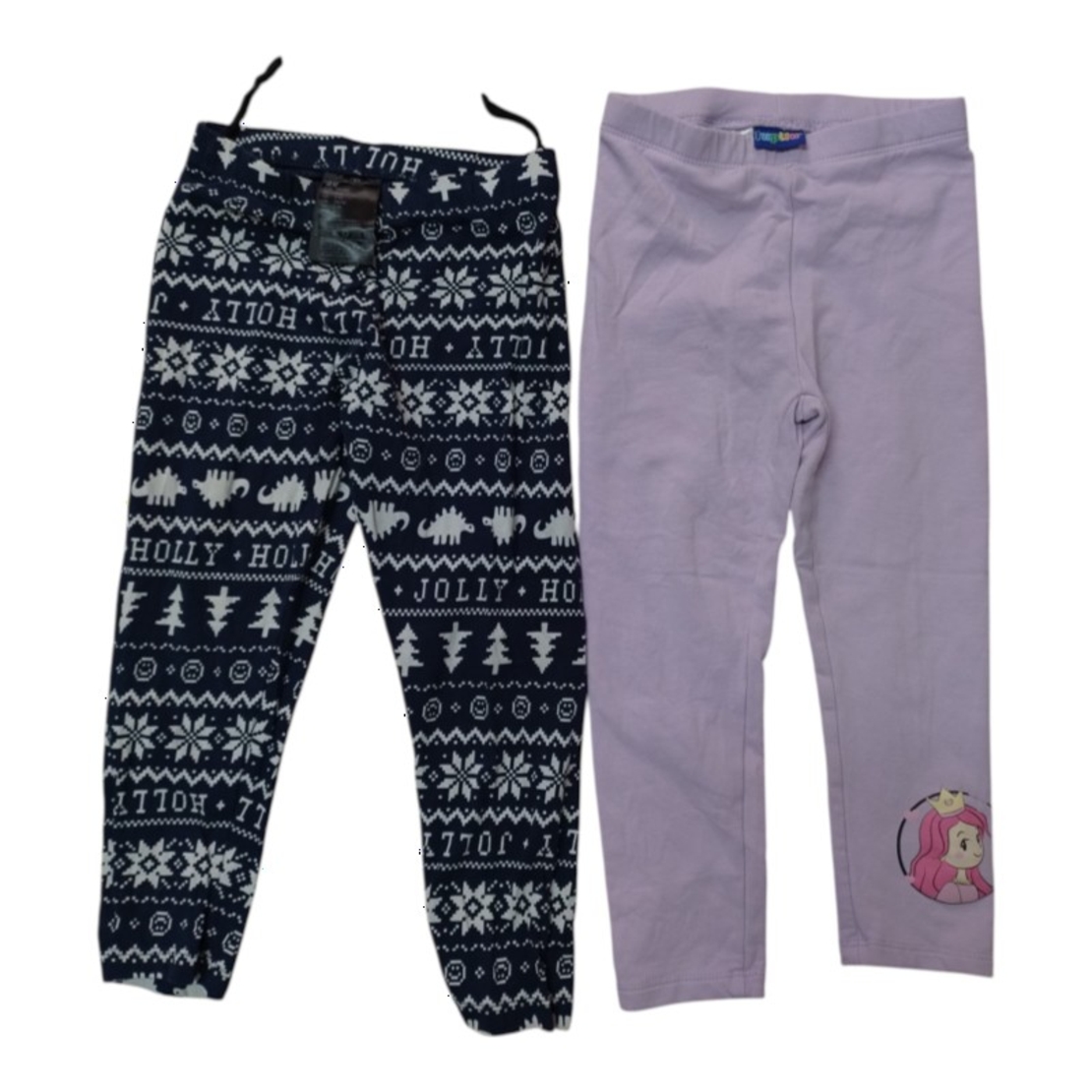 Set 2 perechi colanți fete mărimea 98-104 cm (3-4 ani) - Colanți vătuiți Lupilu și pantaloni de casă H&M - Calitate Extra