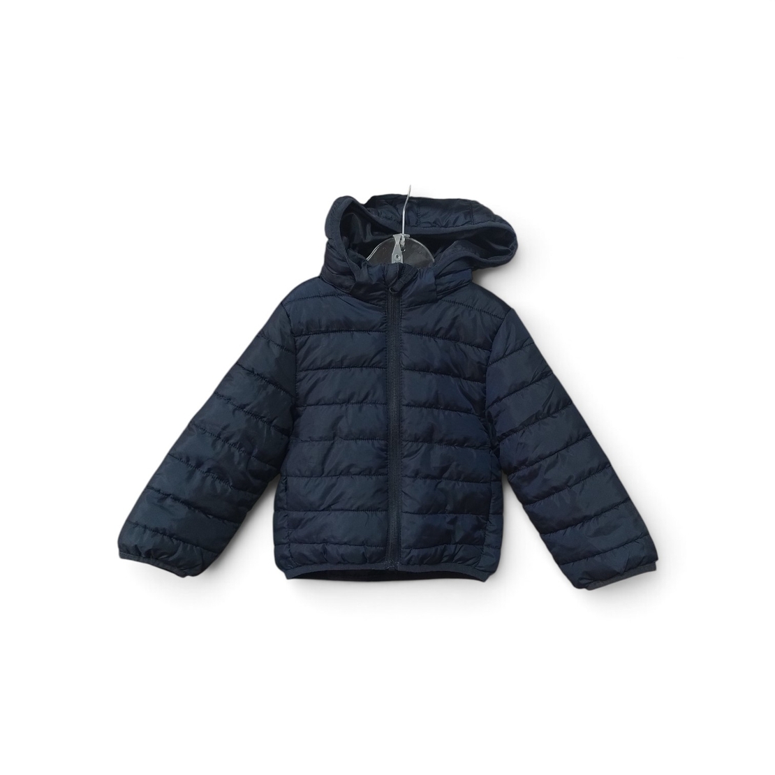 Jachetă Vătuită Hidrofugă H&M cu Glugă, Bleumarin Clasic – Mărimea 92 (1-2 Ani) | Second Hand Premium
