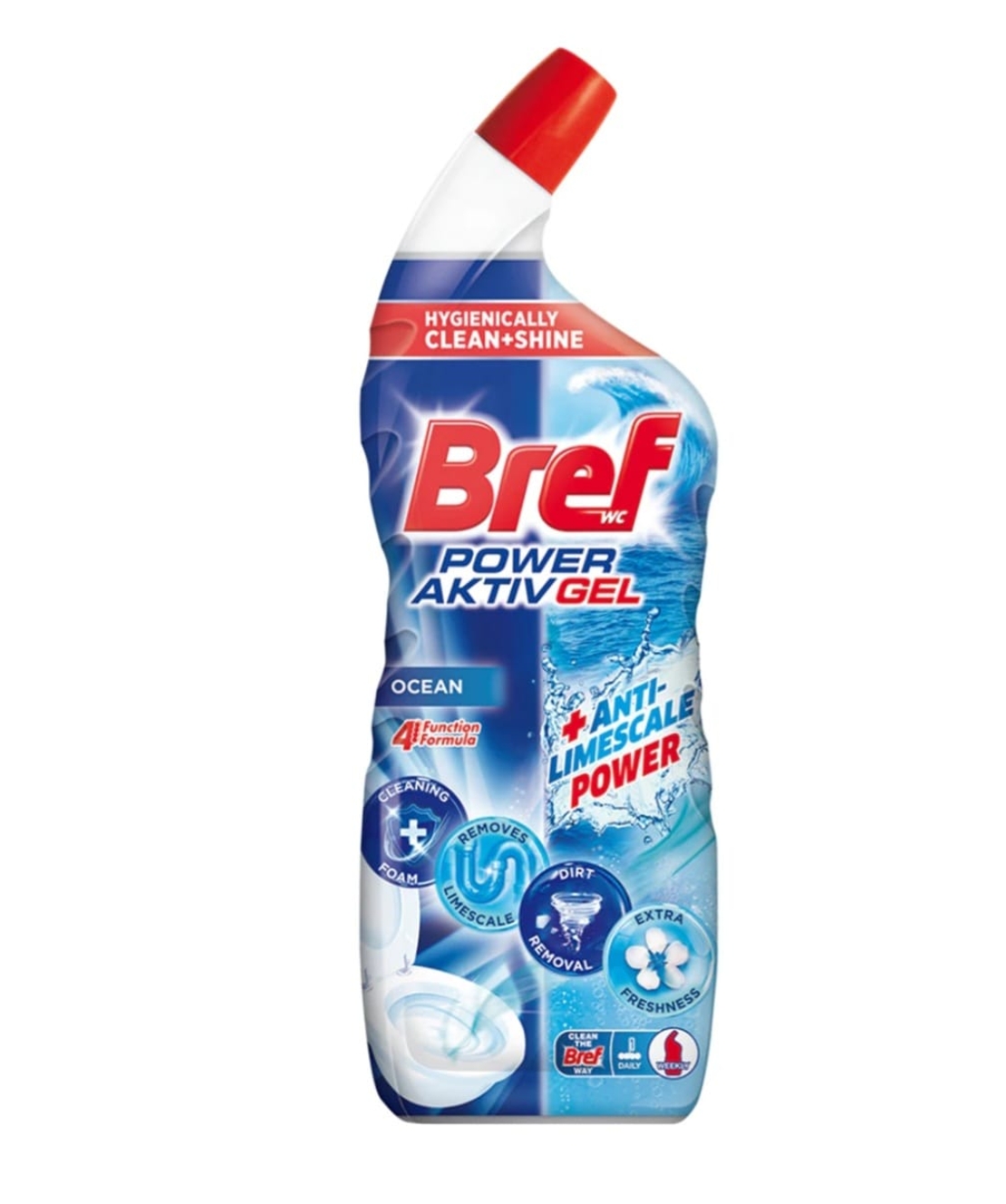 Solutie curatare toaleta BREF PowerAktiv Gel Ocean, 700 ml