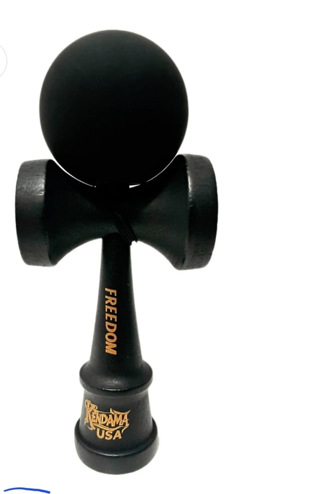 Kendama USA Freedom – Rubber Grip Ball, Edition All Black, Model Freedom, Lemn Premium