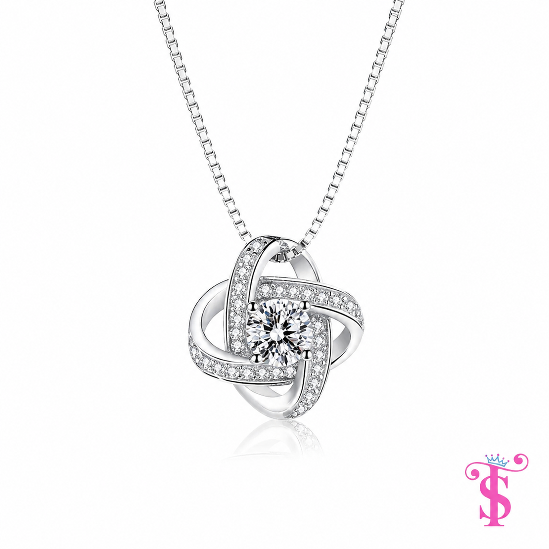 Colier  Infinity Spark – Argint 925, Pandantiv cu Zirconiu, Design Elegant, Placare Rodiu