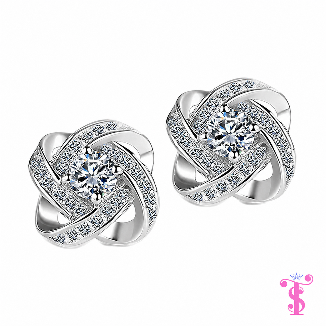 Cercei  Infinity Spark – Argint 925, Zirconiu Strălucitor, Placare Rodiu, Design Elegant Tip Infinity