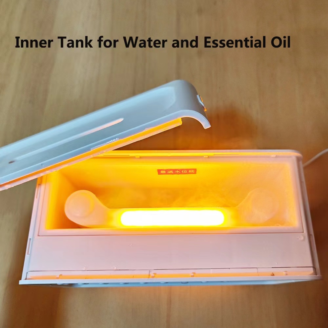 Lampă LED 4-în-1 cu Răsărit, Umidificator și Ceas Deșteptător – 8 Sunete Naturale, USB Type-C, 3500K Warm White