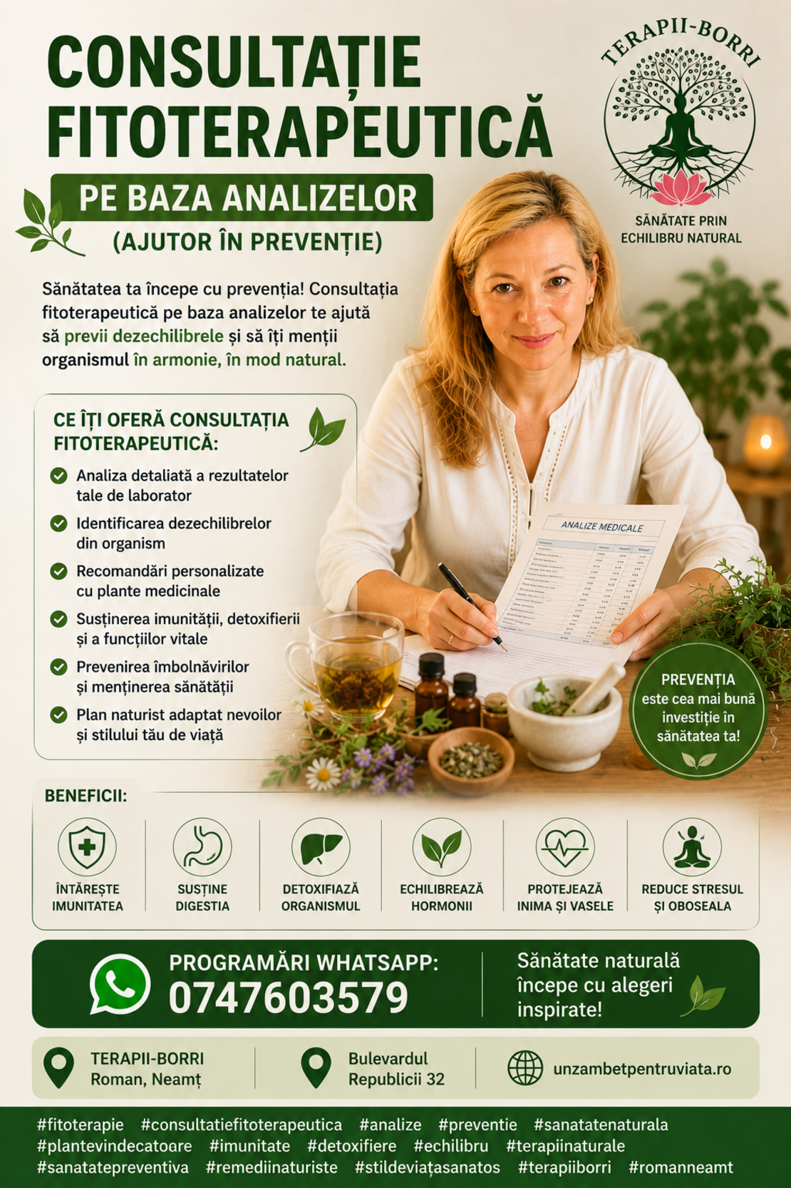 🌿 CONSULTAȚIE FITOTERAPEUTICĂ – PE BAZA ANALIZELOR 🌿