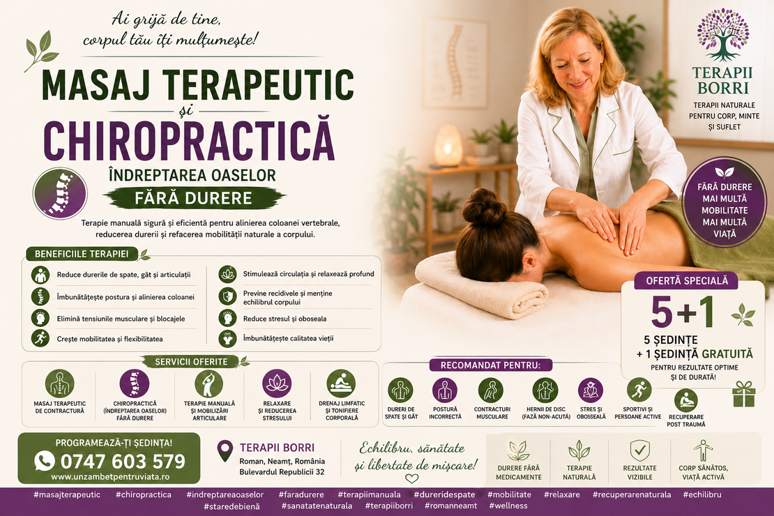 🌿 MASAJ TERAPEUTIC ȘI CHIROPRACTICĂ 🌿