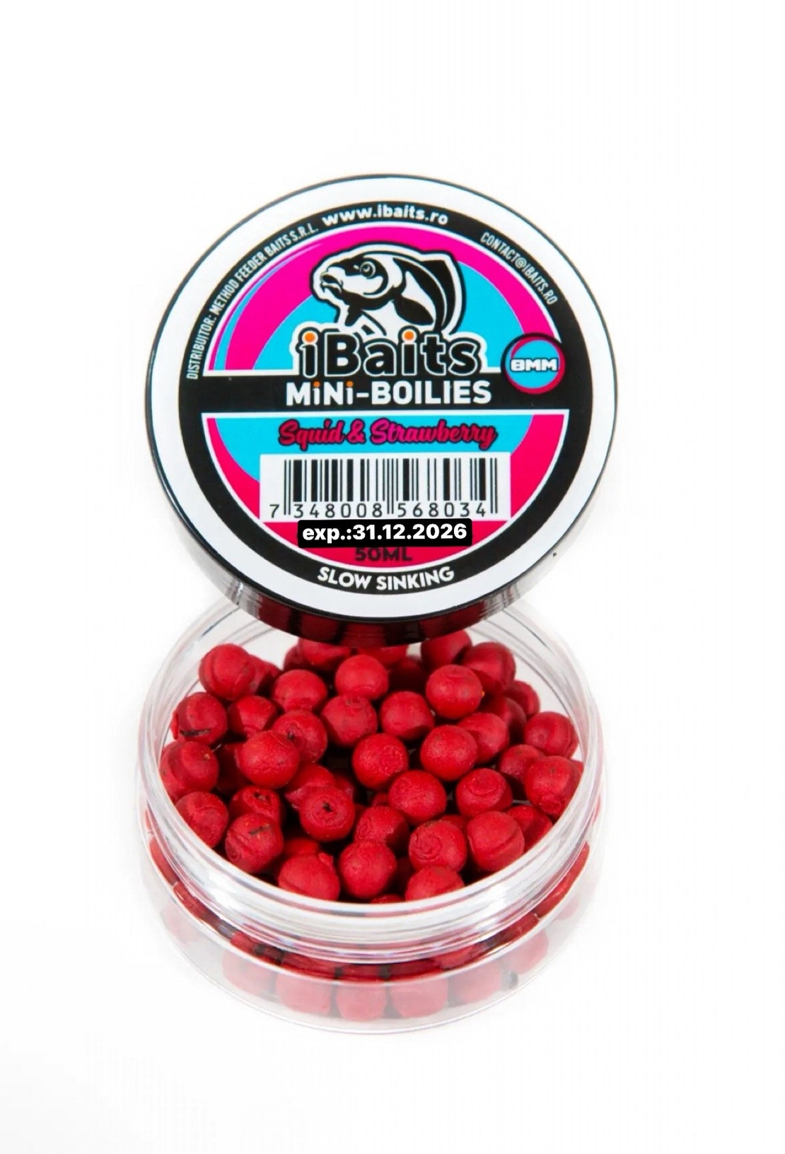 MINI BOILIES 8MM SQUID & STRAWBERRY SLOW SINKING 50ML