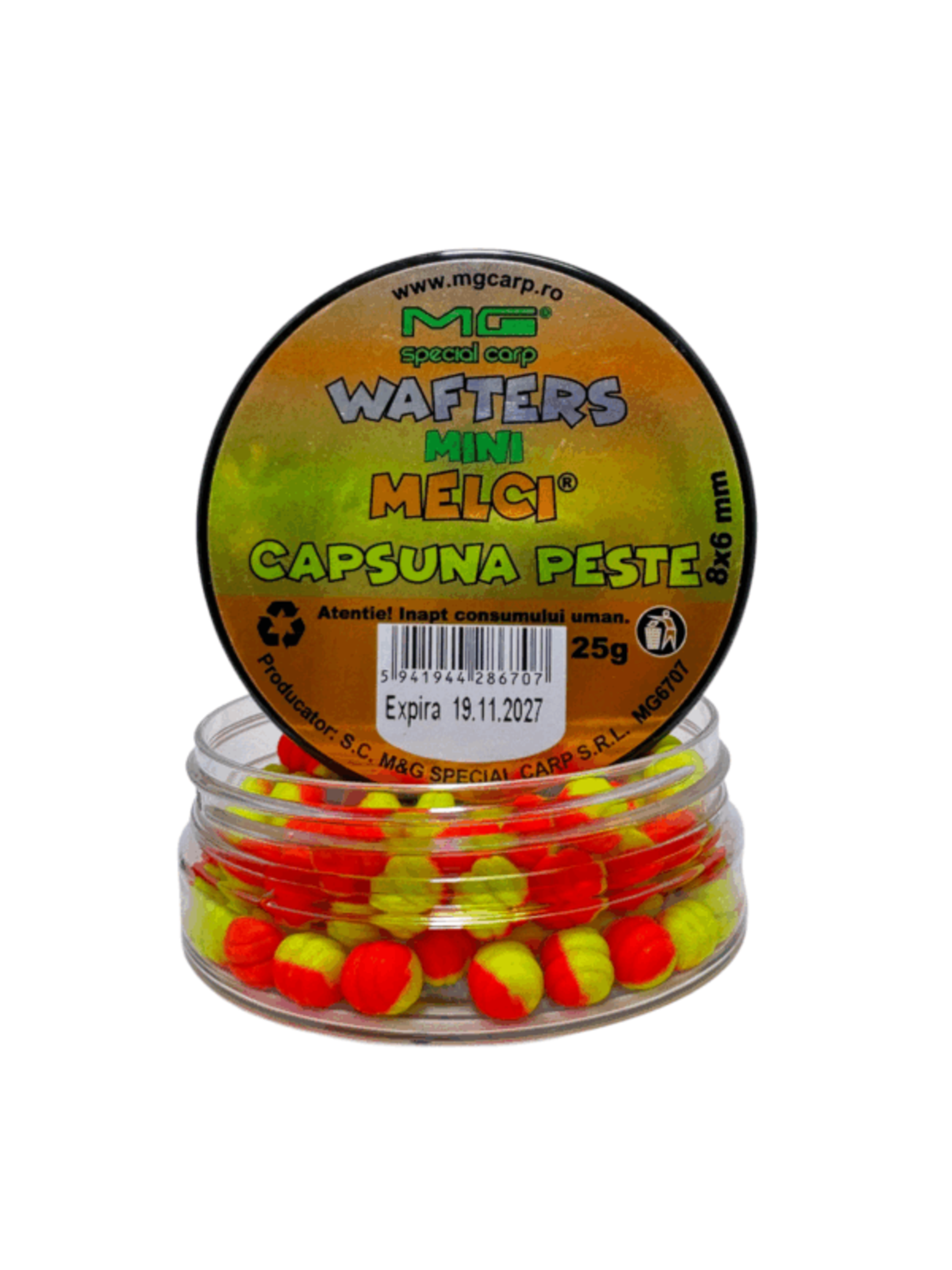 Mini Melci ® Wafters 8x6mm Capsuna&Peste 25gr