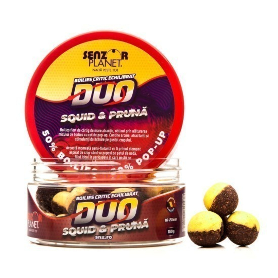 Boilies Critic Echilibrat Senzor Planet Duo,Squid&Pruna 16-20mm, 150g