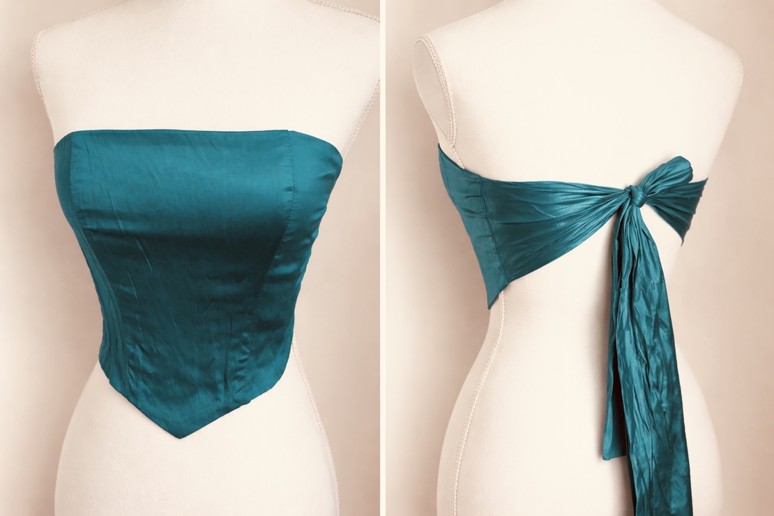 Top corset legat la spate