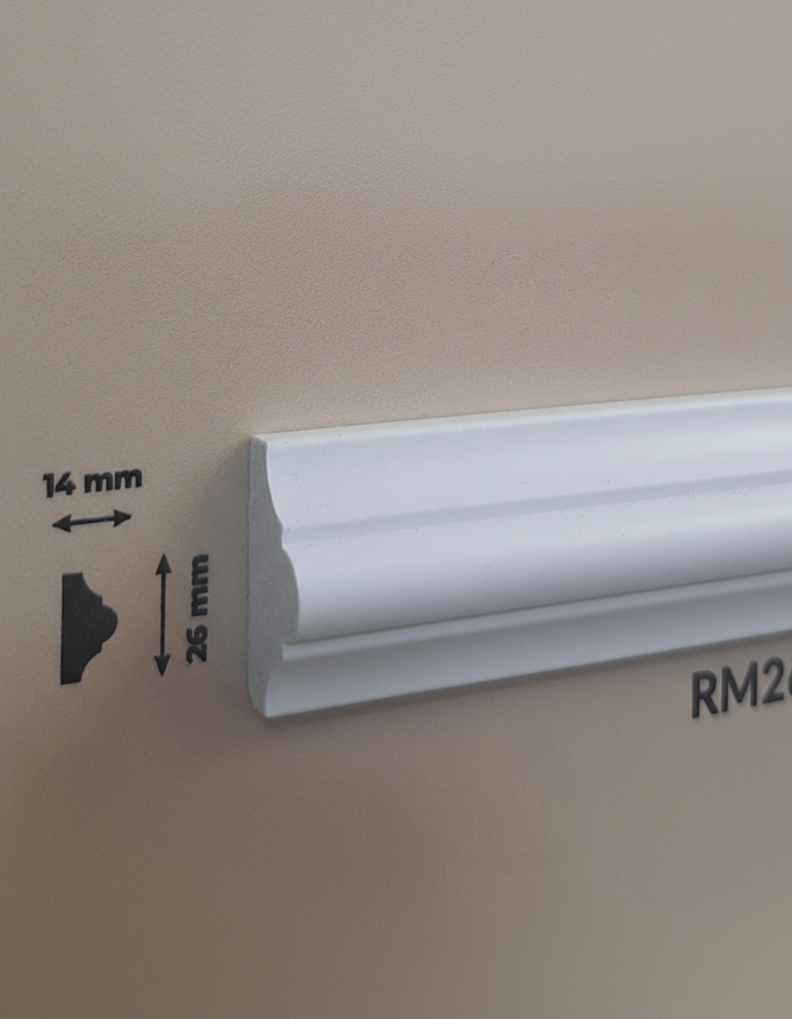 Brau poliuretan de interior RM26-14 dimensiuni 26x14x2000mm