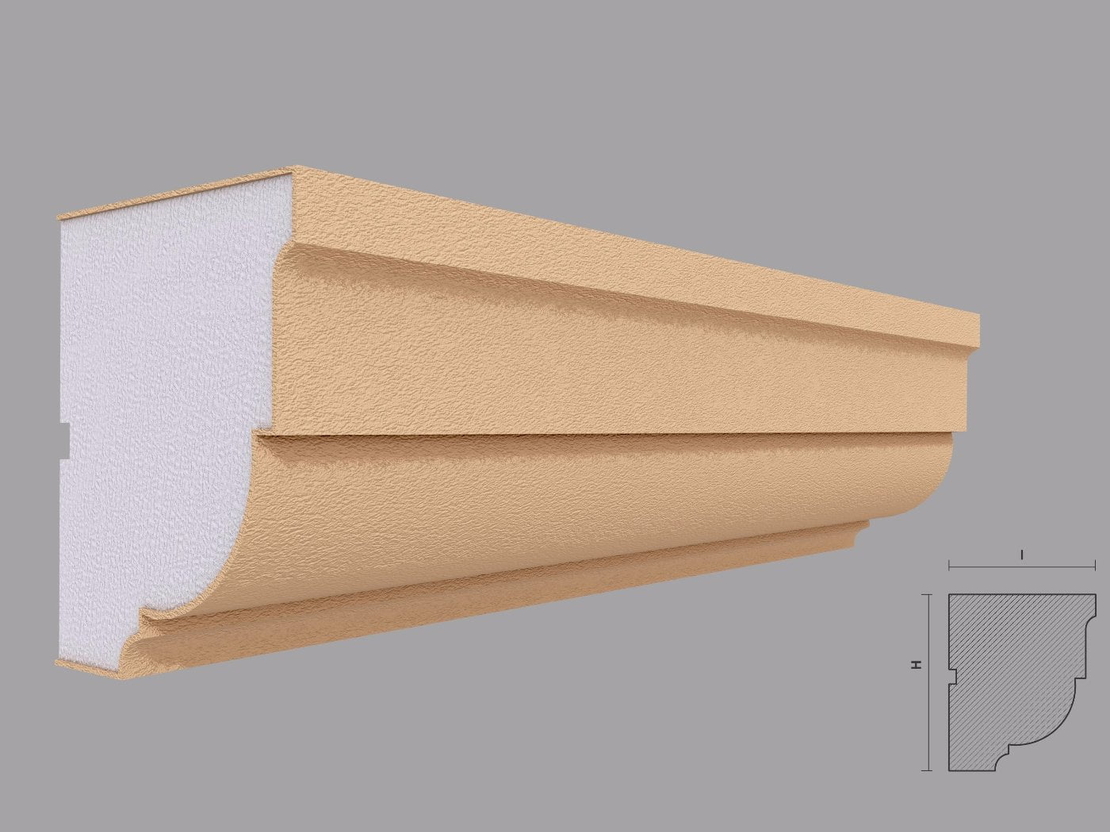 Cornisa decorativa de exterior C402 dimensiuni 120x100x2000mm