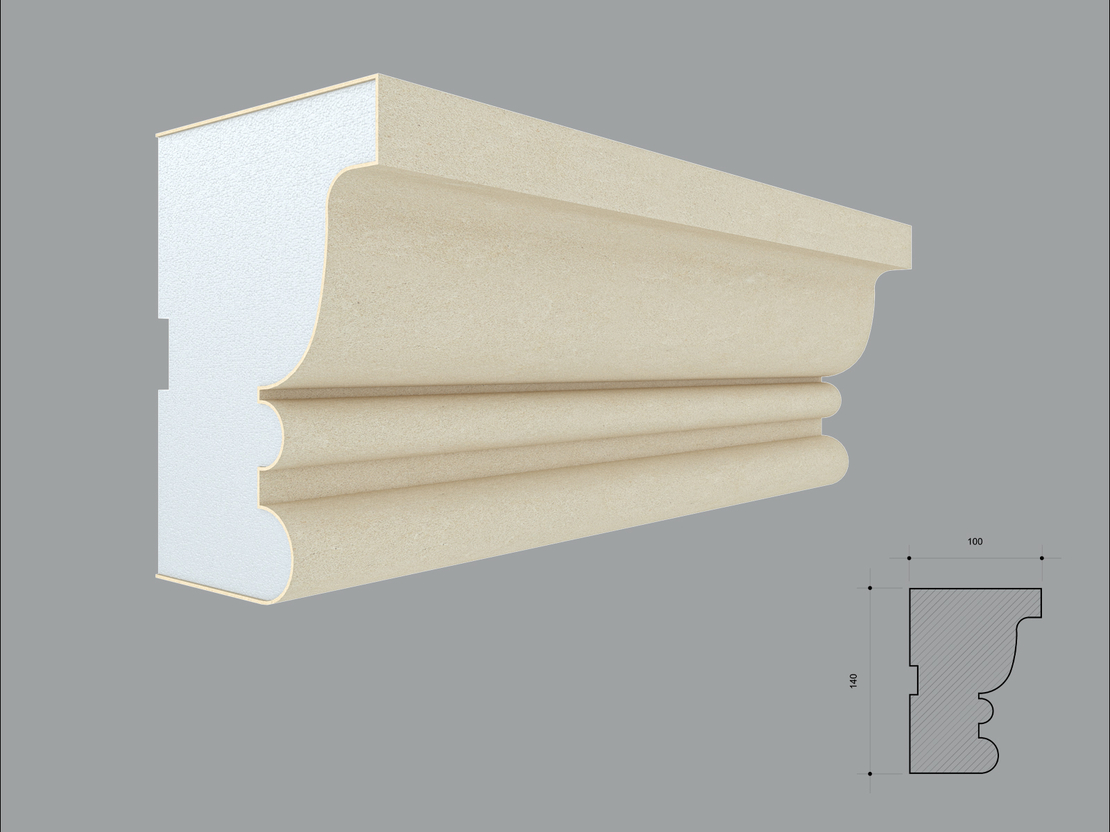 Solbanc/Pervaz decorativ exterior PD225 dimensiuni 140x100x2000mm