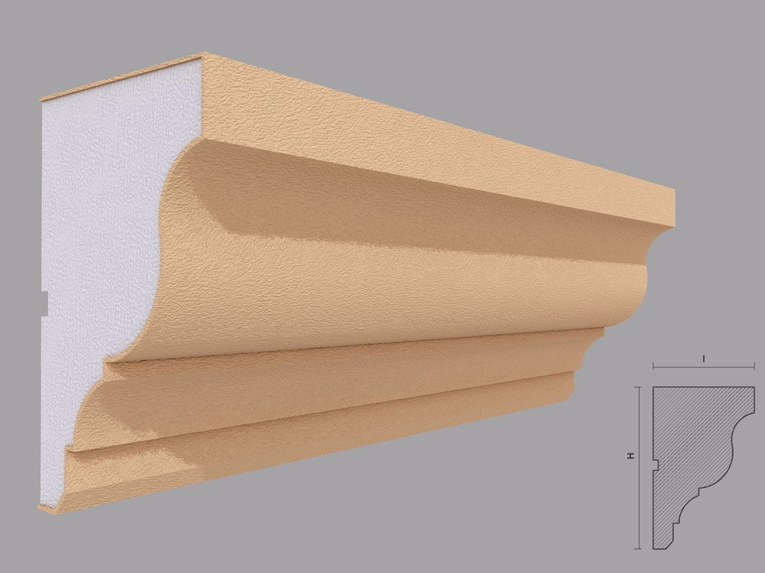 Cornisa decorativa de exterior C407 dimensiuni 160x100x2000mm