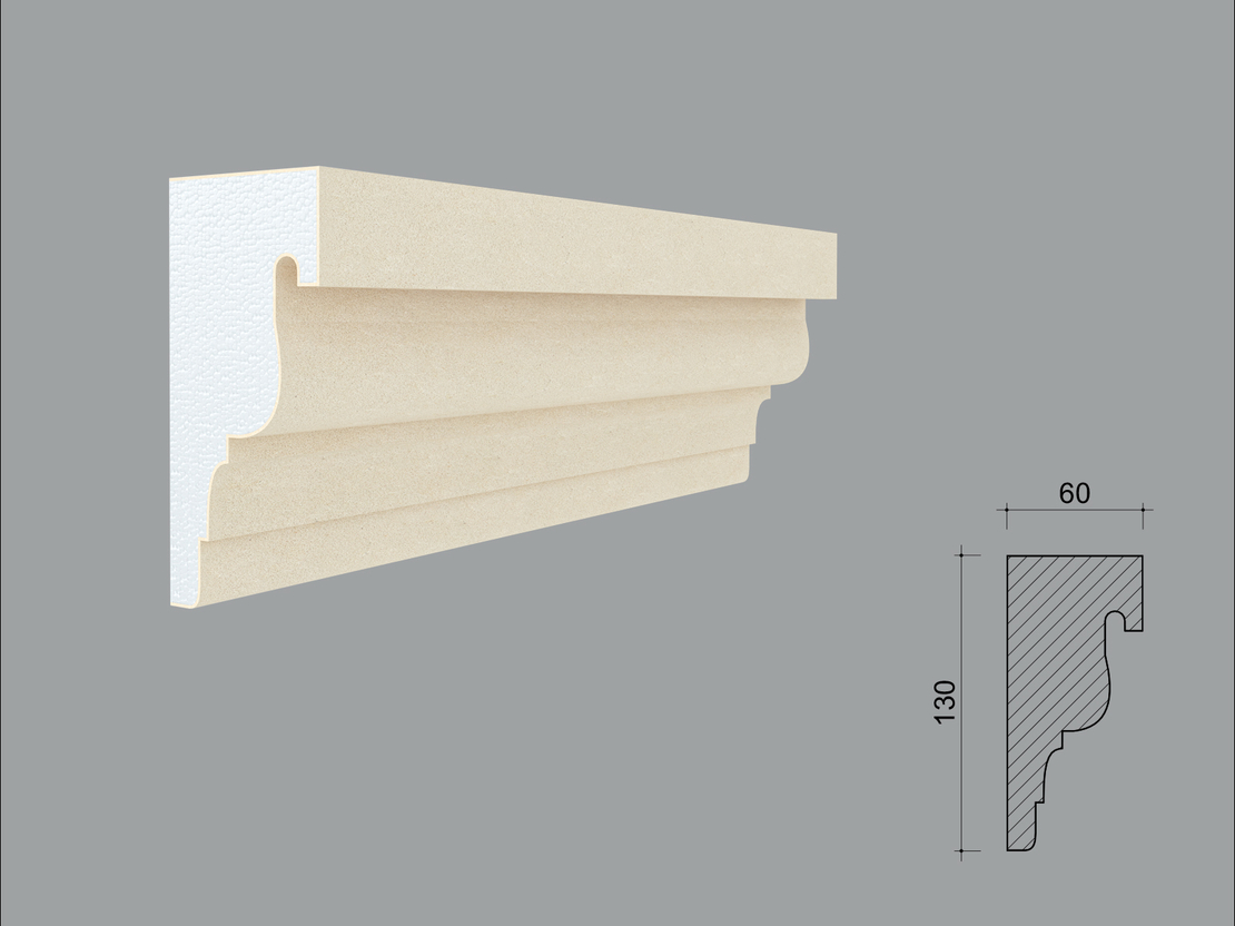 Solbanc/pervaz decorativ exterior PD210D dimensiuni 130x60x2000mm