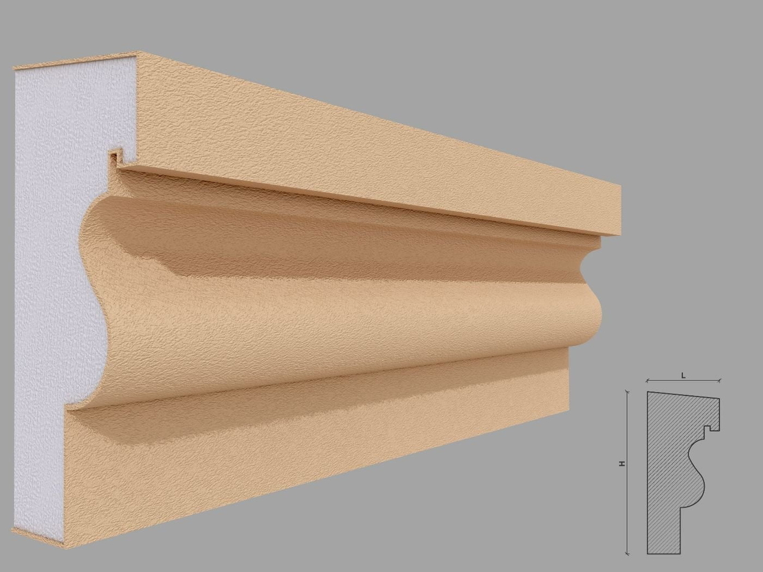 Solbanc/Pervaz decorativ exterior PD222 dimensiuni 180x79x2000mm