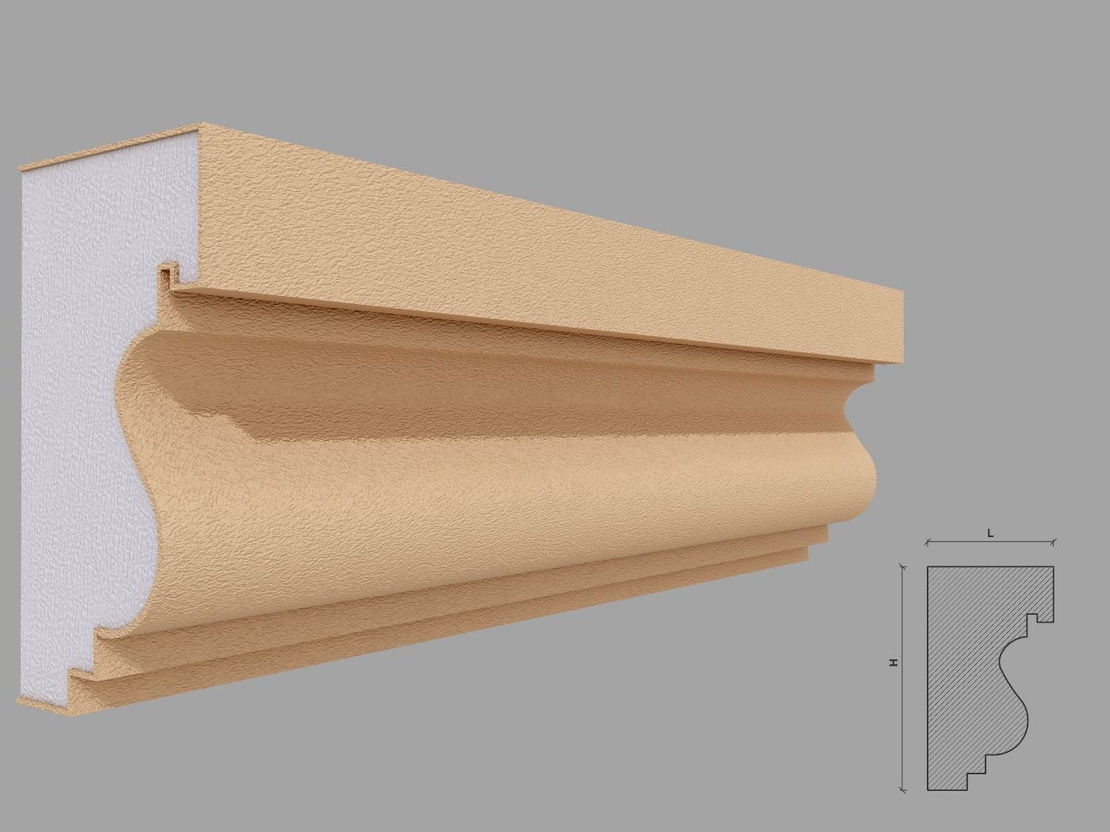 Solbanc/pervaz decorativ exterior PD221 dimensiuni 142x79x2000mm