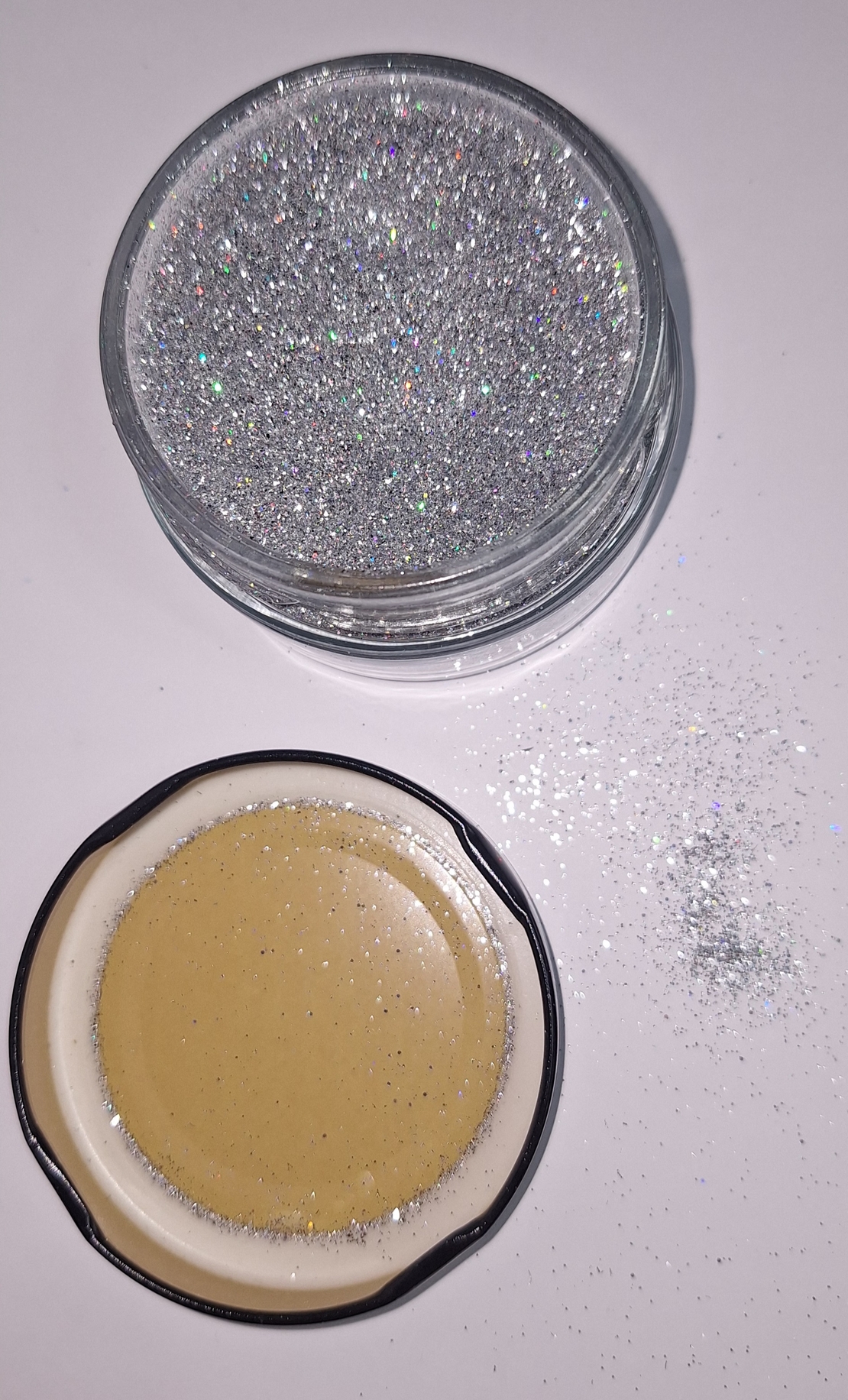 Glitter argintiu holograma 100gr
