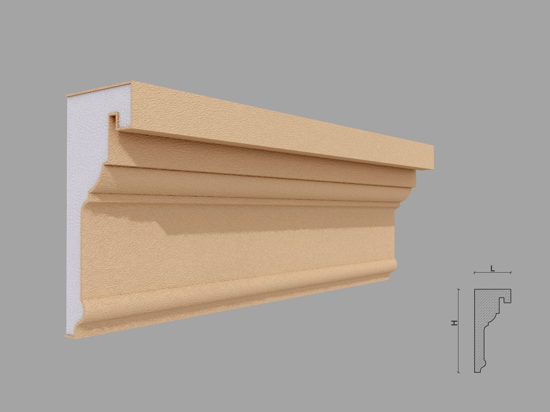 Cornisa decorativa de exterior C431 dimensiuni 160x70x2000mm