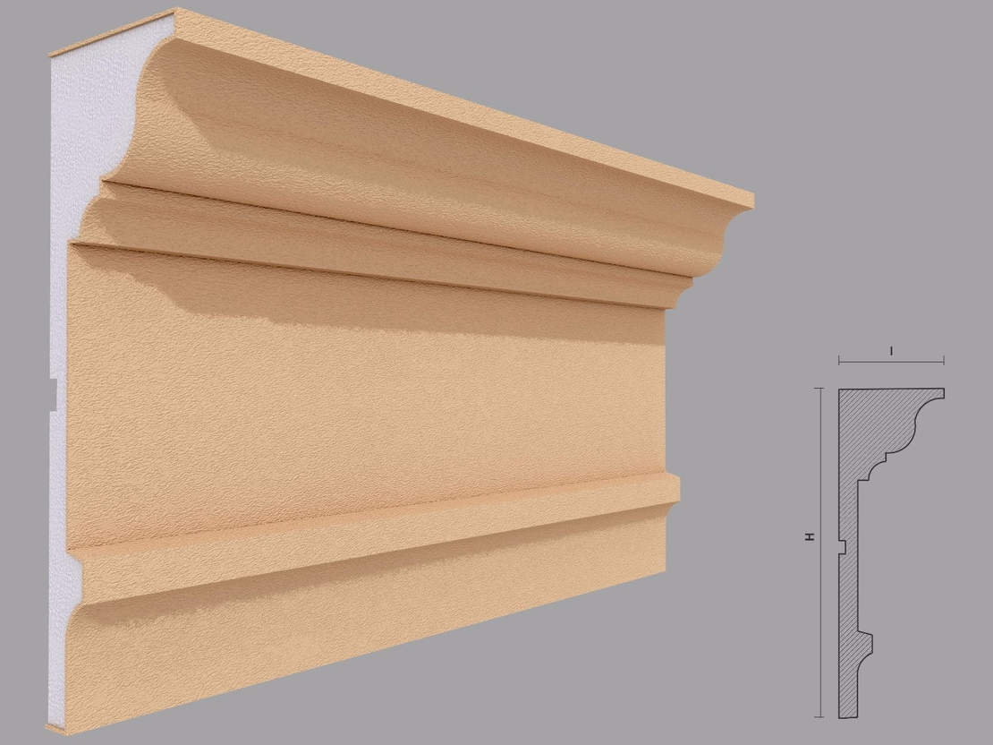 Cornisa decorativa de exterior C413 dimensiuni 250x85x2000mm