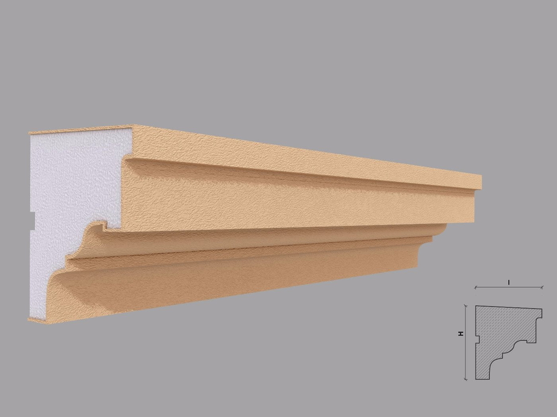 Solbanc/pervaz decorativ exterior PD207 dimensiuni 100x90x2000mm