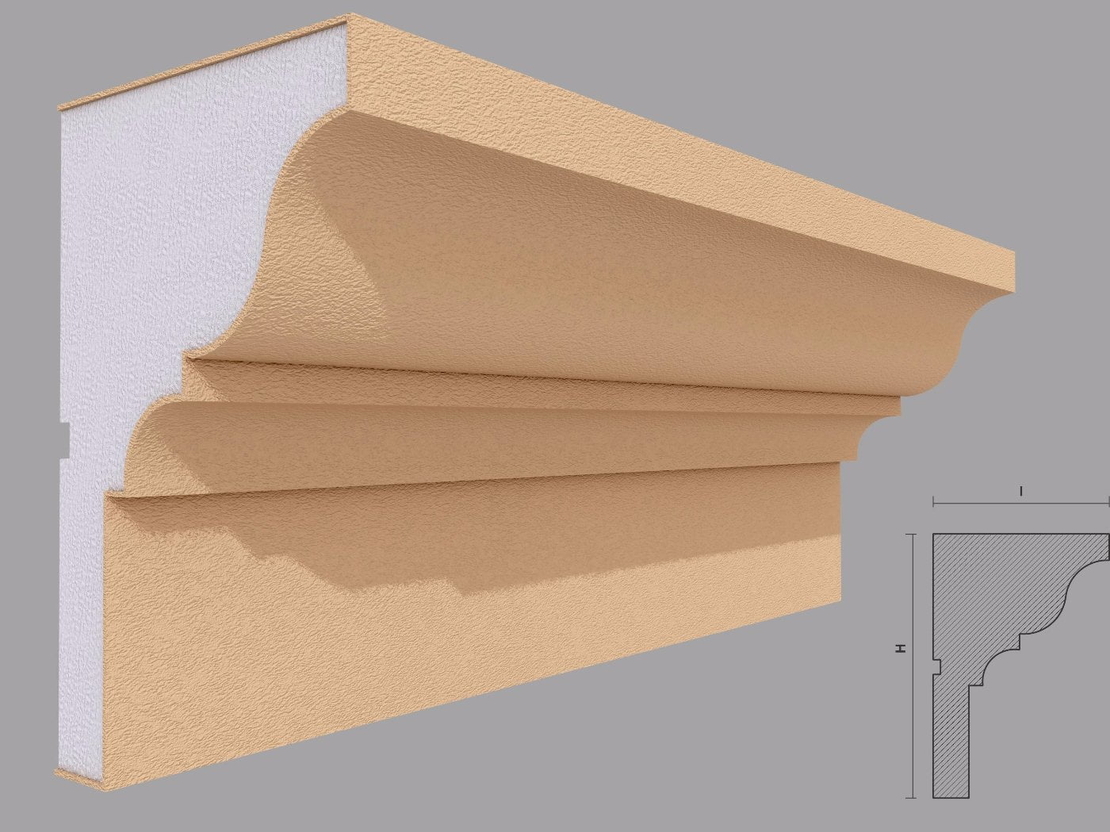 Cornisa decorativa de exterior C417 dimensiuni 180x118x2000mm