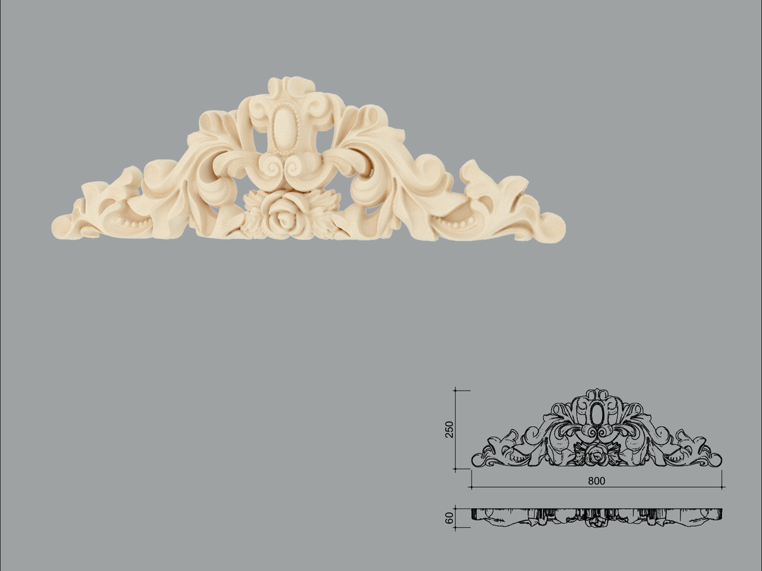 Accent decorativ de exterior DE25-800 dimensiuni 250x60x800mm