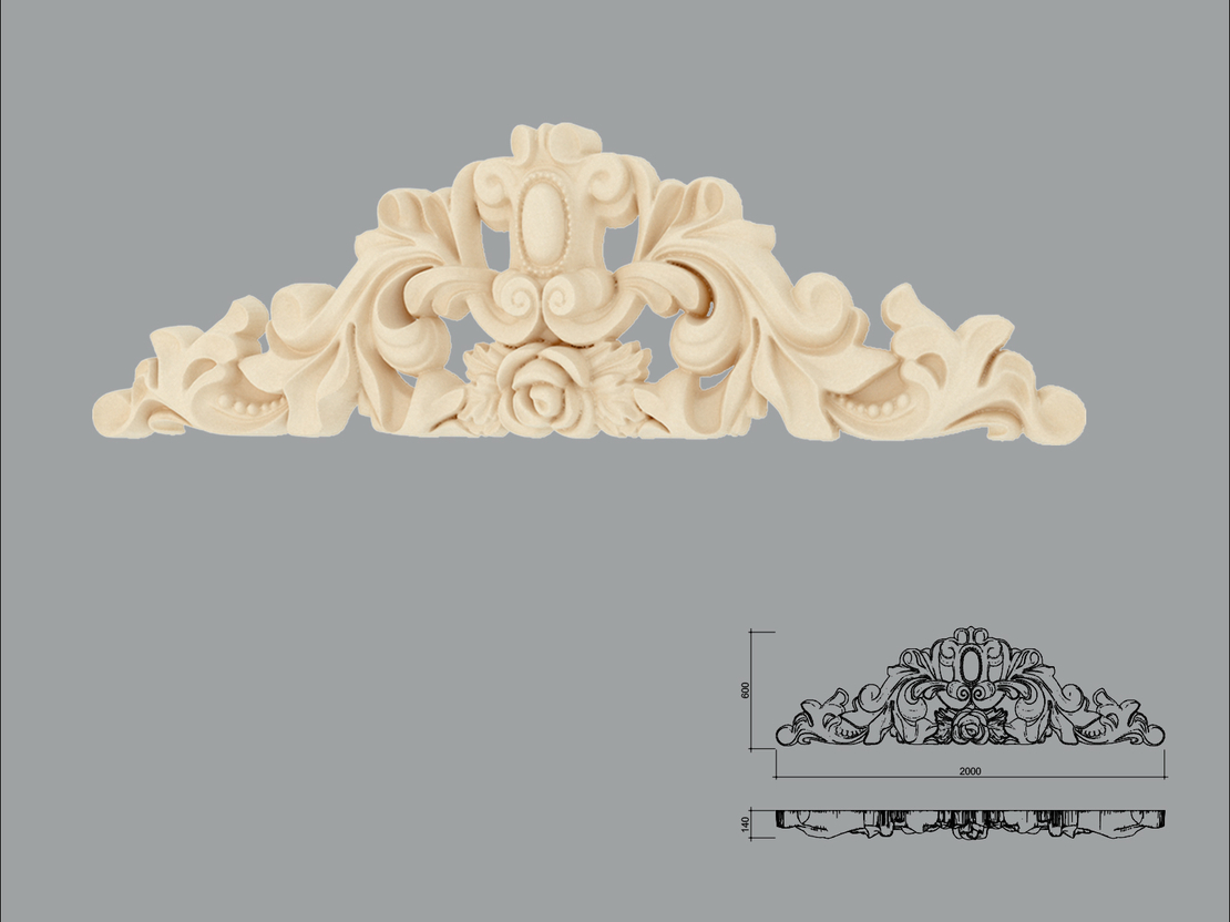 Accent decorativ de exterior DE25-2000 dimensiuni 600x140x2000mm