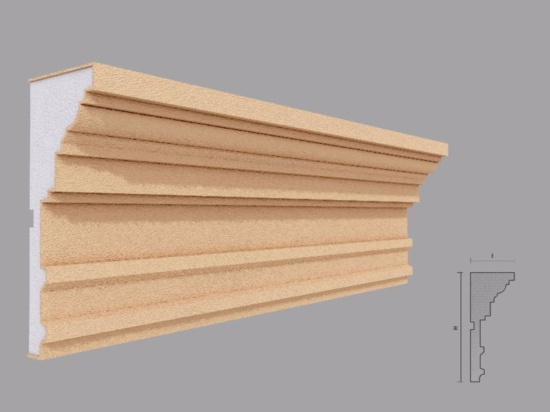 Cornisa decorativa de exterior C414 dimensiuni 150x60x2000mm