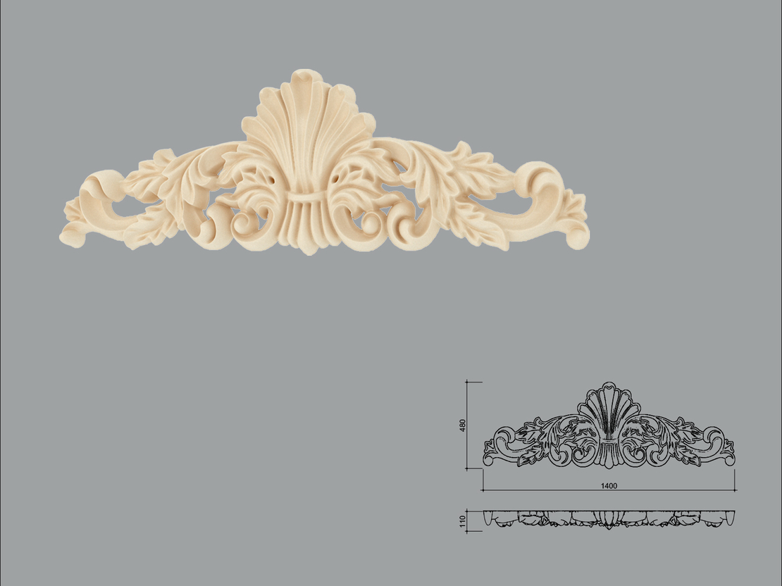 Accent decorativ de exterior DE23-1400 dimensiuni 480x110x1400mm