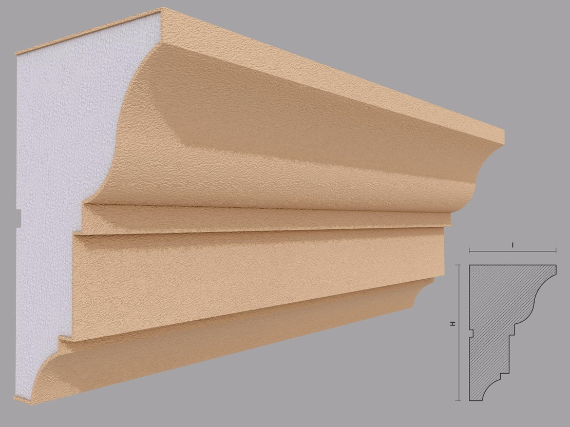 Cornisa decorativa de exterior C408 dimensiuni 180x115x2000mm