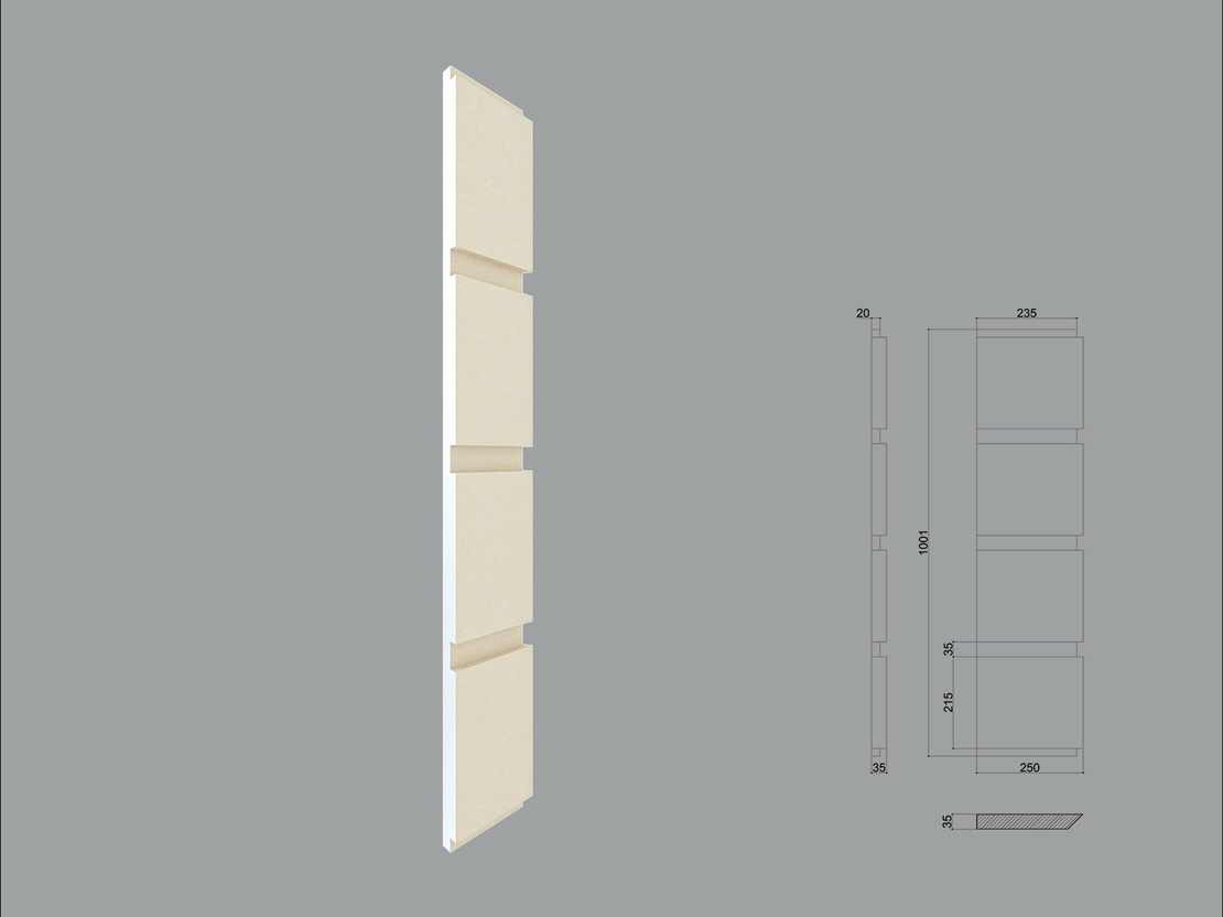 Coltar decorativ de exterior CL07 dimensiuni 1000x35x250x250