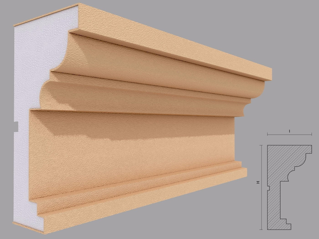 Cornisa decorativa de exterior C426 dimensiuni 200x105x2000mm