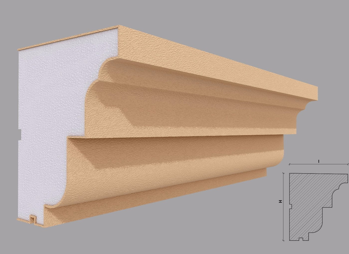 Solbanc/pervaz decorativ exterior PD220 dimensiuni 150x130x2000mm