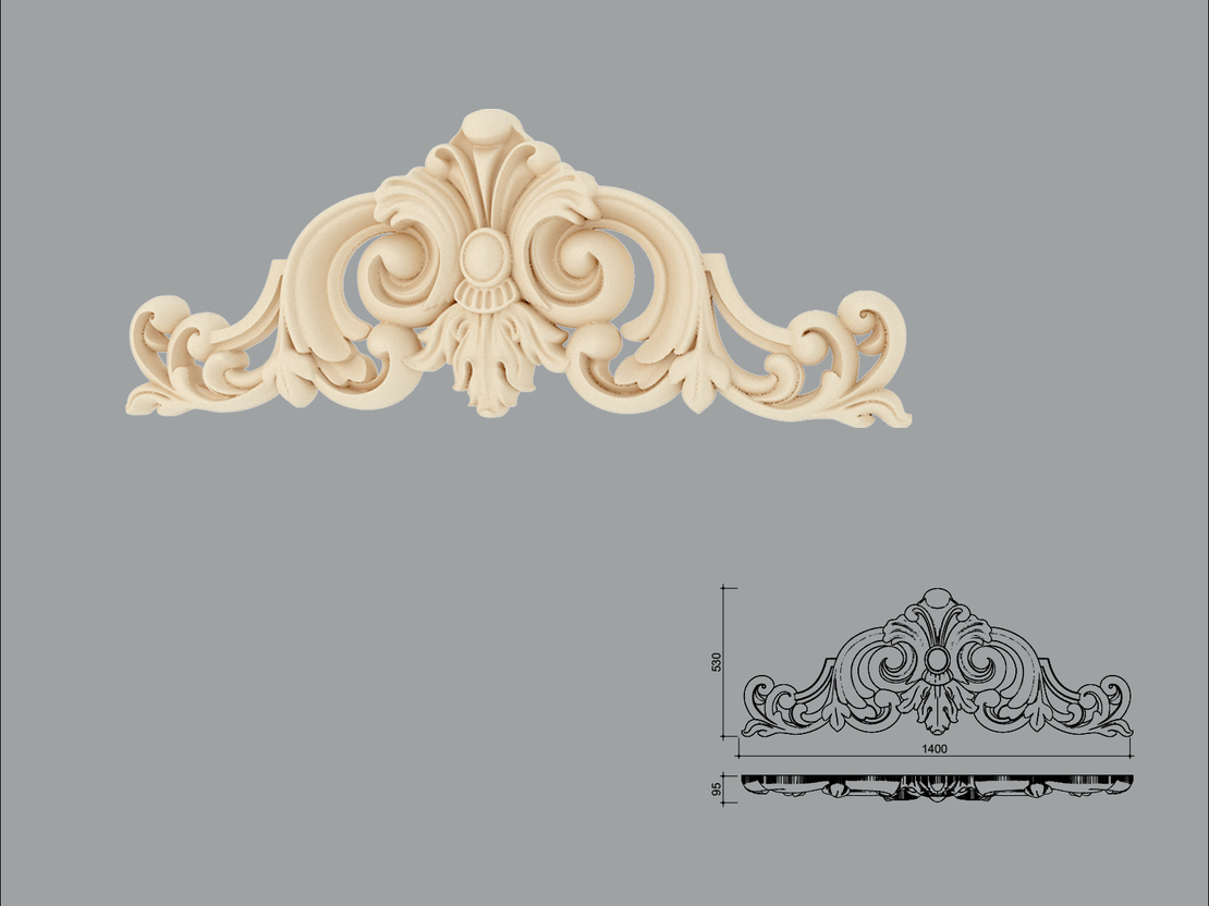 Accent decorativ de exterior DE20-1400 dimensiuni 530x95x1400mm
