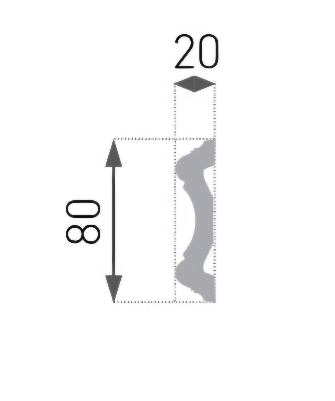 Baghetă decorativă tavan E30 80x20x2000