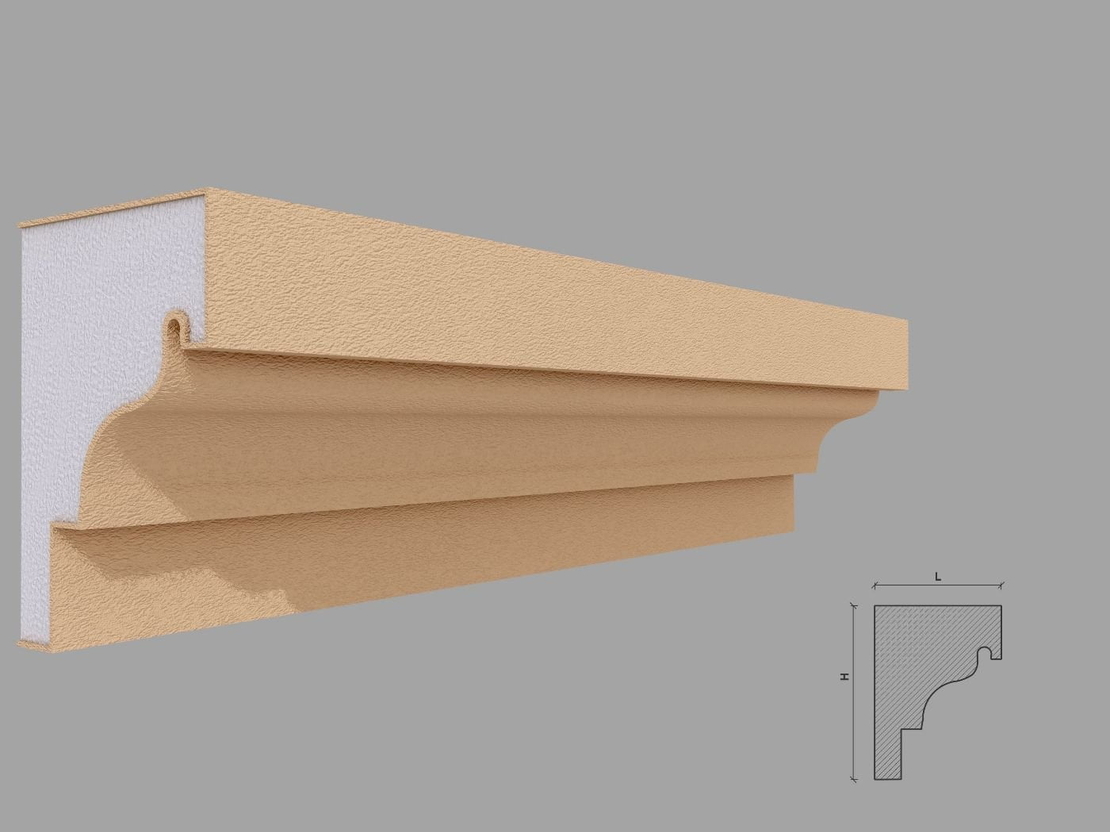 Solbanc/pervaz decorativ exterior PD206D dimensiuni 120x81x2000mm