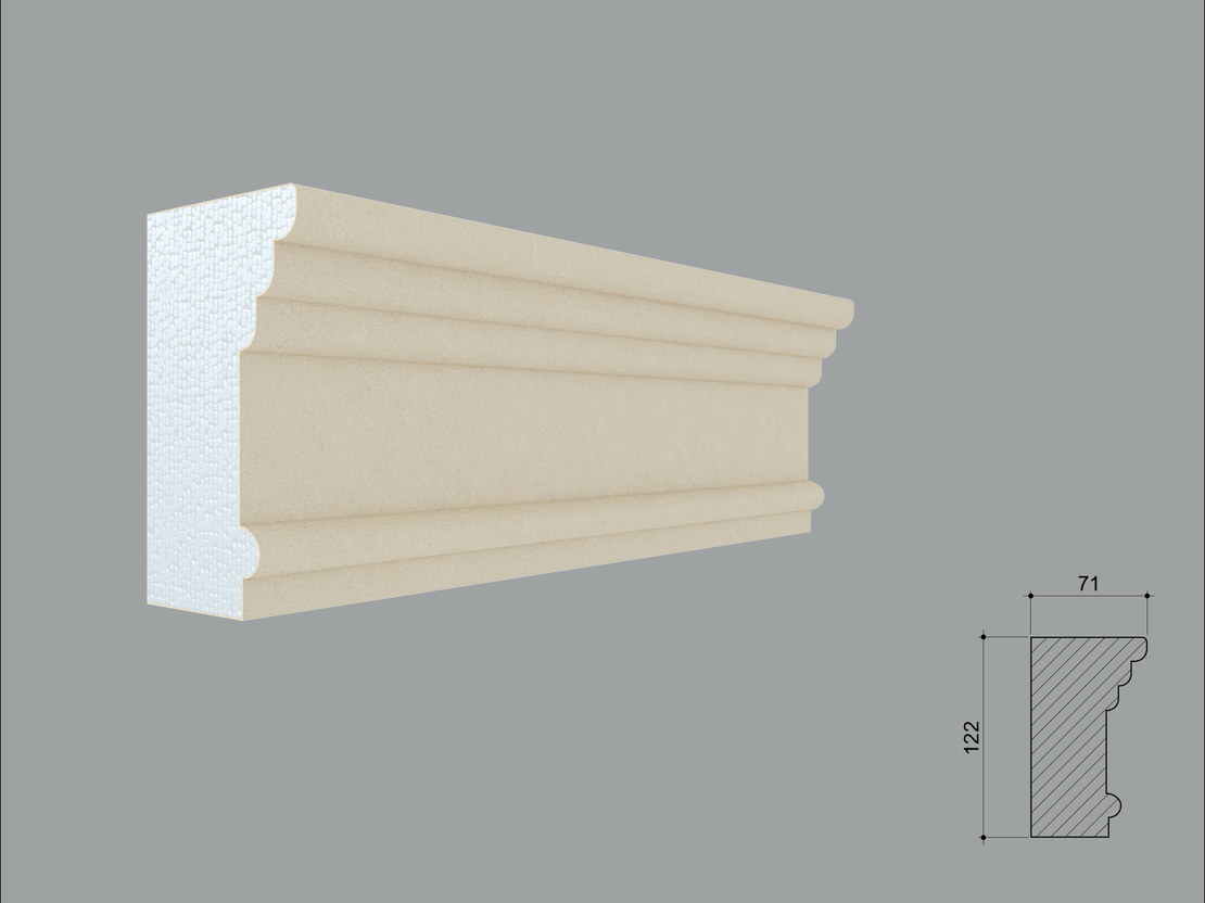 Ancadrament fereastra exterior tip FPC16-2M de dimensiuni 122x70x2000mm