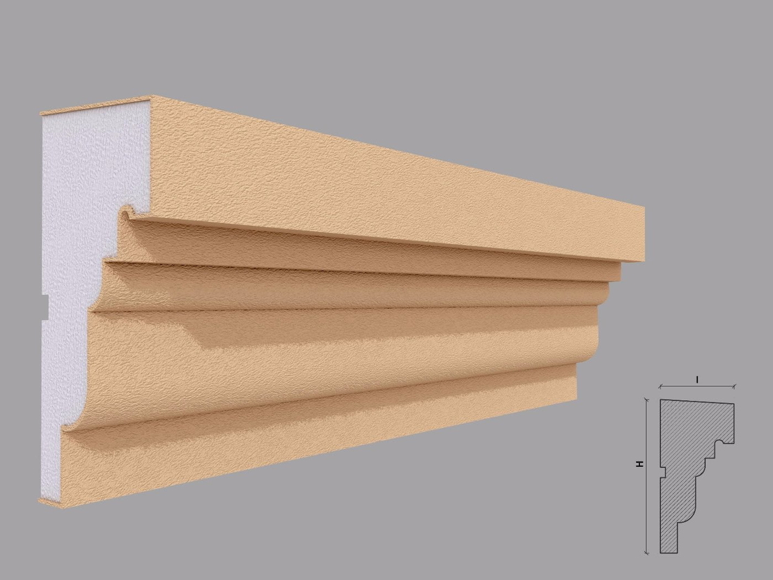 Solbanc/pervaz decorativ exterior PD212 dimensiuni 150x72x2000mm